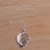 Garnet and bone pendant necklace, 'Owl's Night' - Handmade 925 Sterling Silver Garnet Owl Pendant Necklace (image 2c) thumbail