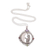 Multi-gemstone pendant necklace, 'Kitty's Night' - Handmade 925 Sterling Silver Garnet Cat Pendant Necklace (image 2d) thumbail