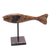 Wood statuette, 'Lone Swimmer' - Hand Carved Albesia Wood Fish Statuette from Bali (image 2a) thumbail