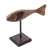 Wood statuette, 'Lone Swimmer' - Hand Carved Albesia Wood Fish Statuette from Bali (image 2d) thumbail