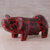 Wood figurine, 'Babi Merah' - Hand Carved Albesia Wood Red Pig Figurine from Bali