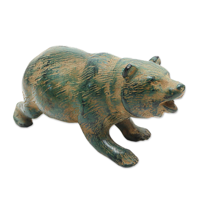 Handcrafted Balinese Bronze Bear Figurine