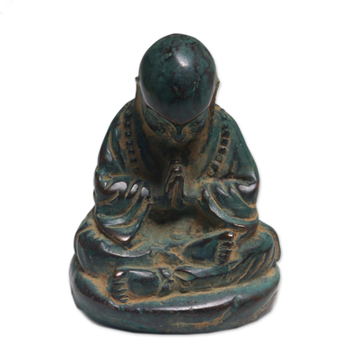 Handcrafted Balinese Bronze Meditating Buddha Figurine
