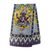 Batikschal aus Seide - Handbemalter gelber und marineblauer Batik-Seidenschal Lord Ganesha