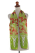 Silk batik scarf, 'Heavenly Bird' - Handmade 100% Silk Batik Scarf with Bird of Paradise Motif