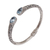 Blue topaz cuff bracelet, 'Entangled' - Blue Topaz Sterling Silver Delicate Cuff Bracelet thumbail