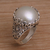Cultured mabe pearl domed ring, 'Palatial Dreams' - Cultured Mabe Pearl and Sterling Silver Domed Ring from Bali (image 2) thumbail