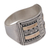 Gold accented sterling silver band ring, 'Ancient Symmetry' - Handmade Sterling Silver Band Ring with 18k Gold Accent (image 2f) thumbail