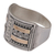 Gold accented sterling silver band ring, 'Ancient Symmetry' - Handmade Sterling Silver Band Ring with 18k Gold Accent (image 2g) thumbail