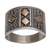 Gold accented sterling silver band ring, 'Ancient Enigma' - Handmade Sterling Silver Band Ring with 18k Gold Accent (image 2e) thumbail
