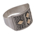 Gold accented sterling silver band ring, 'Ancient Enigma' - Handmade Sterling Silver Band Ring with 18k Gold Accent (image 2g) thumbail