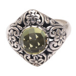 Prasiolite cocktail ring, 'Perennial Glamour' - Balinese Prasiolite and Sterling Silver Cocktail Ring