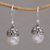 Cultured pearl dangle earrings, 'Demure' - Cultured Pearl and Sterling Silver Floral Dangle Earrings (image 2) thumbail