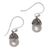 Cultured pearl dangle earrings, 'Demure' - Cultured Pearl and Sterling Silver Floral Dangle Earrings thumbail