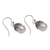 Cultured pearl dangle earrings, 'Demure' - Cultured Pearl and Sterling Silver Floral Dangle Earrings (image 2c) thumbail