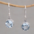 Blue topaz dangle earrings, 'Temptation Blue' - Blue Topaz Round Faceted Dangle Earrings from Bali (image 2) thumbail