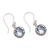 Blue topaz dangle earrings, 'Temptation Blue' - Blue Topaz Round Faceted Dangle Earrings from Bali
