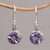 Amethyst dangle earrings, 'Temptation Purple' - Amethyst Round Faceted Dangle Earrings (image 2) thumbail