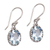 Blue topaz dangle earrings, 'Temptation Oval' - Blue Topaz Oval Faceted Dangle Earrings