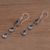 Blue topaz dangle earrings, 'Eternity Drop' - Blue Topaz and Sterling Silver Dangle Earrings from Bali (image 2b) thumbail
