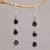 Garnet dangle earrings, 'Eternity Drop' - Garnet and Sterling Silver Dangle Earrings from Bali (image 2) thumbail