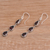 Garnet dangle earrings, 'Eternity Drop' - Garnet and Sterling Silver Dangle Earrings from Bali (image 2b) thumbail
