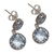 Blue topaz dangle earrings, 'Memory Everlasting' - Blue Topaz and Sterling Silver Dangle Earrings from Bali (image 2c) thumbail