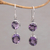 Amethyst dangle earrings, 'Radiant Eternity' - Handmade Amethyst and Sterling Silver Dangle Earrings (image 2) thumbail