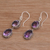 Amethyst dangle earrings, 'Radiant Eternity' - Handmade Amethyst and Sterling Silver Dangle Earrings (image 2b) thumbail