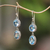 Blue topaz dangle earrings, 'Radiant Eternity' - Blue Topaz and Sterling Silver Dangle Earrings from Bali (image 2) thumbail