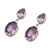 Amethyst dangle earrings, 'Vivacity' - Handmade Amethyst and Sterling Silver Dangle Earrings (image 2c) thumbail
