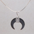 Horn pendant necklace, 'Black Crescent' - Black Buffalo Horn Pendant Necklace Eclipse Crescent Shape thumbail