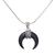 Horn pendant necklace, 'Black Crescent' - Black Buffalo Horn Pendant Necklace Eclipse Crescent Shape