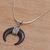 Horn pendant necklace, 'Black Crescent' - Black Buffalo Horn Pendant Necklace Eclipse Crescent Shape (image 2b) thumbail
