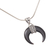 Horn pendant necklace, 'Black Crescent' - Black Buffalo Horn Pendant Necklace Eclipse Crescent Shape (image 2c) thumbail