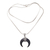 Anhänger-Halskette aus Horn, 'Schwarzer Halbmond'. - Anhänger Halskette aus schwarzem Büffelhorn Halskette Eclipse Halbmondform