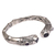 Amethyst cuff bracelet, 'Bamboo Rule' - Sterling Silver Bamboo Motif Cuff Bracelet with Amethyst (image 2e) thumbail