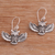 Sterling silver dangle earrings, 'Double Hoot' - Handcrafted Sterling Silver Owl Dangle Earrings from Bali (image 2) thumbail