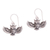 Sterling silver dangle earrings, 'Double Hoot' - Handcrafted Sterling Silver Owl Dangle Earrings from Bali thumbail