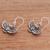 Sterling silver dangle earrings, 'Double Hoot' - Handcrafted Sterling Silver Owl Dangle Earrings from Bali (image 2b) thumbail