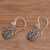 Sterling silver dangle earrings, 'Leafy Windows' - Circular Tree Sterling Silver Dangle Earrings from Bali (image 2c) thumbail