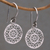 Sterling silver dangle earrings, 'Enchanting Mandalas' - Round Sterling Silver Mandala Flower Earrings from Bali (image 2b) thumbail
