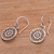 Sterling silver dangle earrings, 'Enchanting Mandalas' - Round Sterling Silver Mandala Flower Earrings from Bali (image 2c) thumbail