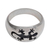 Men's sterling silver band ring, 'Grand Gecko' - Men's Sterling Silver Gecko Band Ring with Gecko Motif (image 2e) thumbail