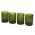 Recycled glass juice glasses, 'Drink in Batik' (set of 4) - Set of Four Batik Juice Glasses from Recycled Bottles