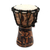 Mahogany mini djembe drum, 'Elephant Music' - Elephant-Themed Mahogany Mini Djembe Drum from Bali thumbail