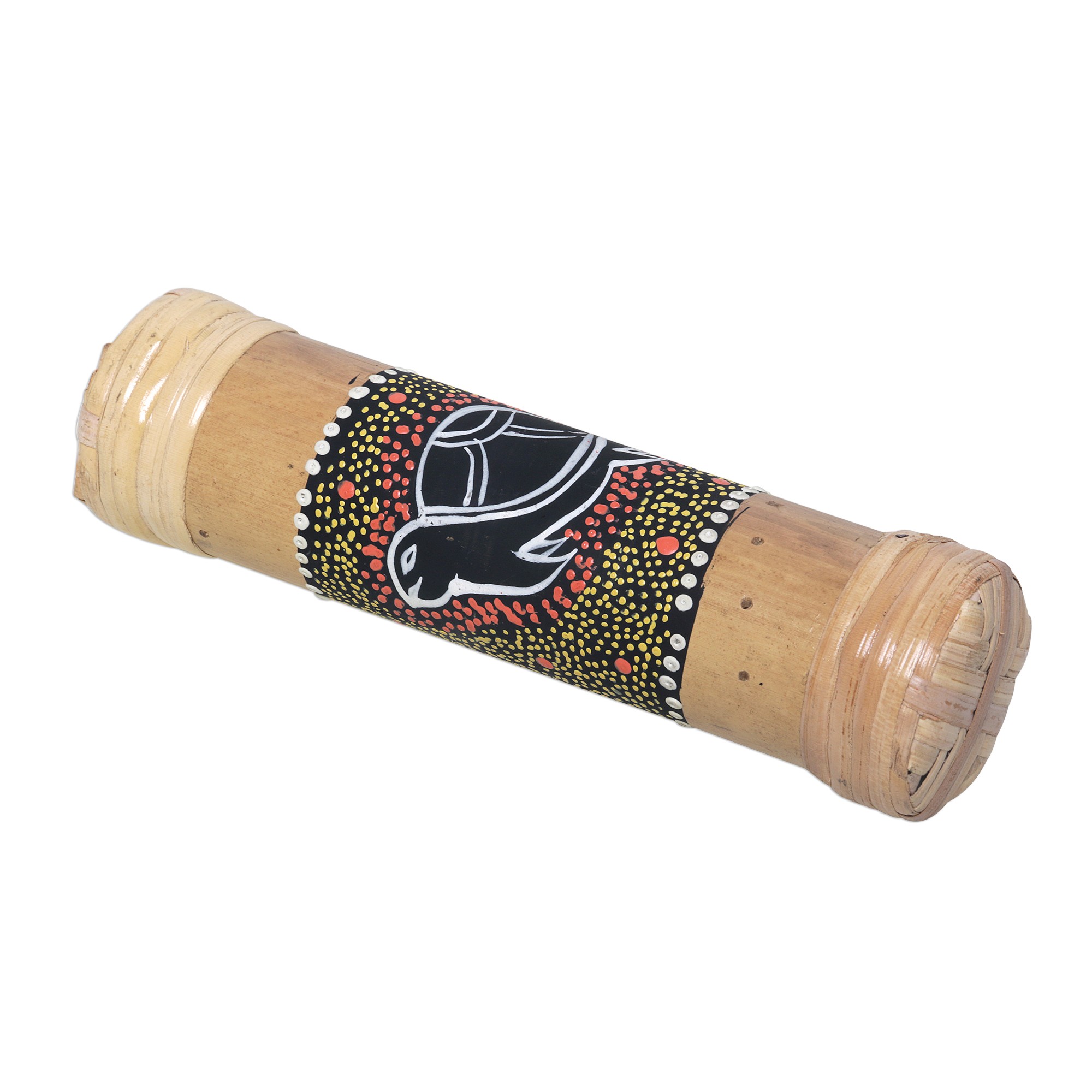 HandPainted Bamboo Percussion Instrument from Bali Sunrise Turtle NOVICA