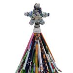 Recycled paper figurine, 'Christmas Fir' - Handmade Upcycled Recycled Paper Tree Ornament Indonesia