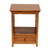 Teak wood nightstand, 'Diagonal Lines' - Handcrafted Modern Teak Wood Nightstand with a Drawer