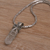 Quartz pendant necklace, 'Crystalline Fern' - Handmade 925 Sterling Silver Quartz Pendant Chain Necklace (image 2b) thumbail